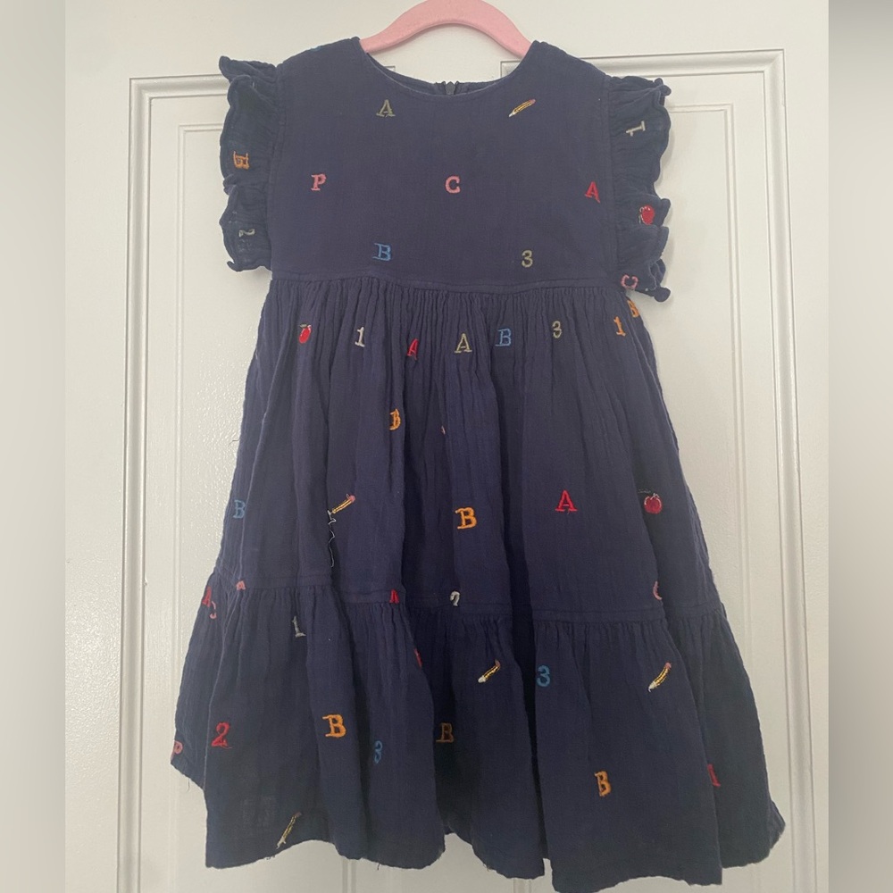 Pink Chicken Navy Blue Dress 5Y